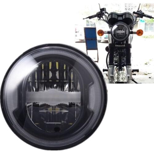 5-3/4" 5.75 Inch Reflector LED Headlight White DRL Halo Ring For 883 XL1200 Iron Indian Scout Refit Motorcycle Accessories