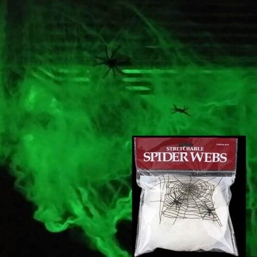 Luminous Noctilucence Halloween Scary Party Scene Props White Stretchy Cobweb Spider Web Horror Decor For Bar Haunted House
