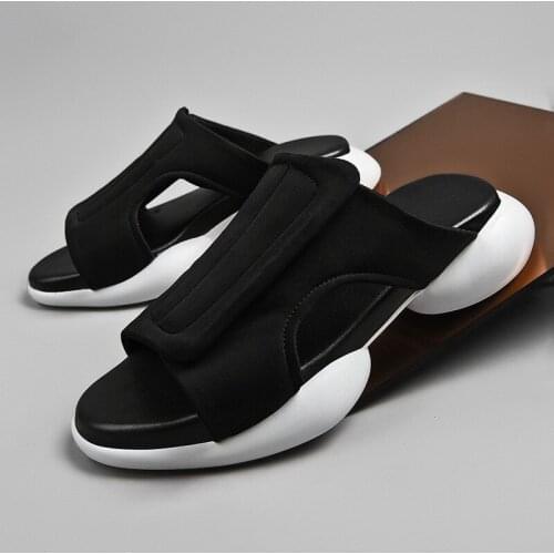 Summer Mesh Beach Men Slippers Black Mens Fashion Slippers Breathable Casual Beach Shoes Men Comfortable Soft Man Slippers