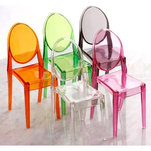 1:6 Dollhouse Miniature Accessories Mini Doll House Clear Transparent Plastic Chair Furniture Decor Collection Gift