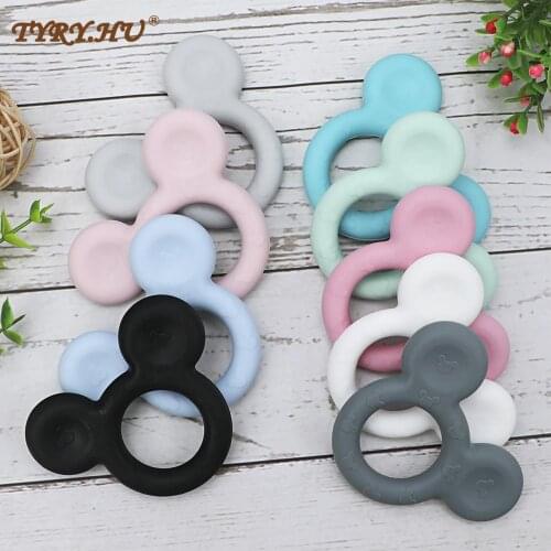 1pc Mickey silicone Teether Food Grade Cartoon Teether Nursing Gift BPA Free DIY Baby Teething Teether Toy Accessories Ring