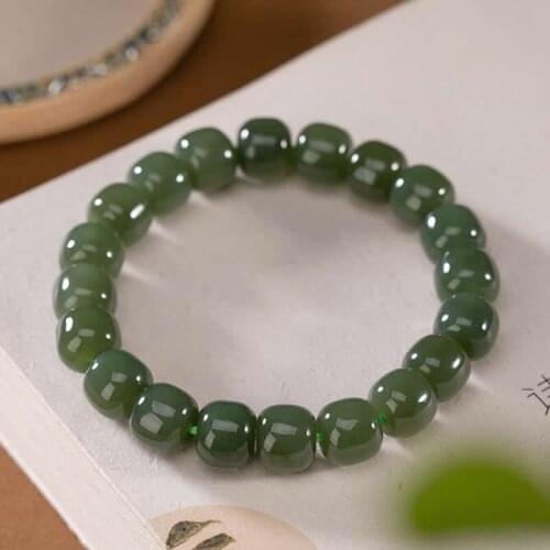 100% Natural Green Jadeite Bracelet Women Jadeite Beads Bracelet High Quality Bracelet