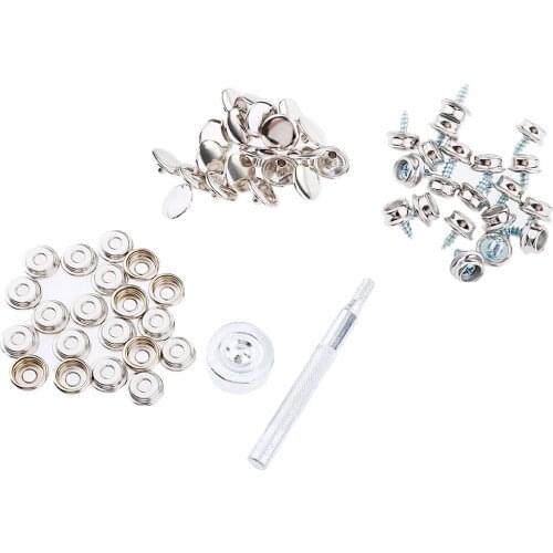 152Pcs Boat Canvas Fabric Snap Cover 3/8" Screw Button Socket Fastener Kit