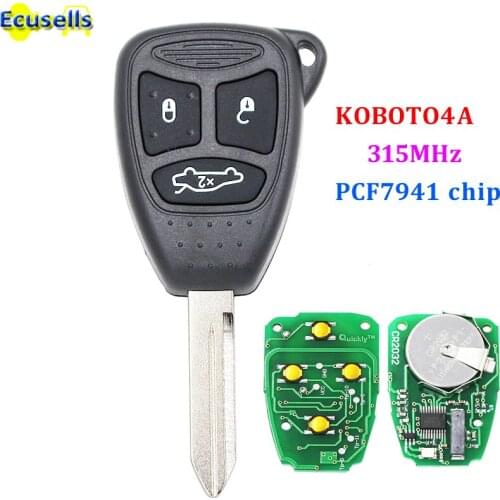 2+1 Button Remote Key for Chrysler for Jeep 315MHz with PCF7941 chip KOBOTO4A big buttons 3 buttons