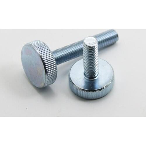 20pcs M5 knurled carbon steel galvanized flat head screws GB835 round handle screw chassis hand twist bolt 6-16mm length
