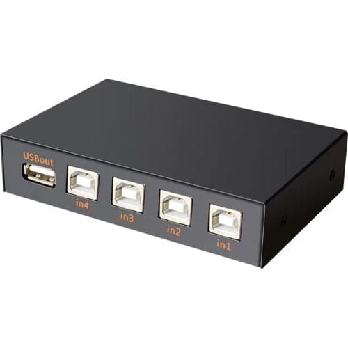 4-Port USB 2.0 Automatic Printer Sharer 4 In 1 Out HUB USB Splitter Box Automatic Switcher Adapter For computer Scanner Printer