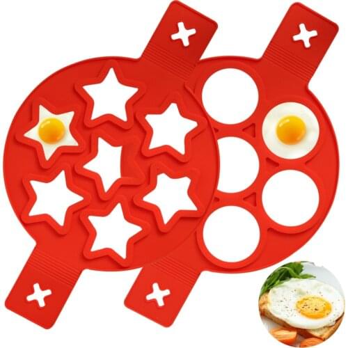 Nonstick Pancake Molds Ring Silicone Fried Egg Mould Reusable Pancake Maker Egg Ring Kitchen Cooking Baking Tools