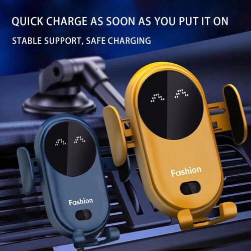 Wireless Charger Car Phone Holder Qi Induction Smart Sensor Fast Charging Stand Mount For Samsung Huawei Xiaomi Car Holder