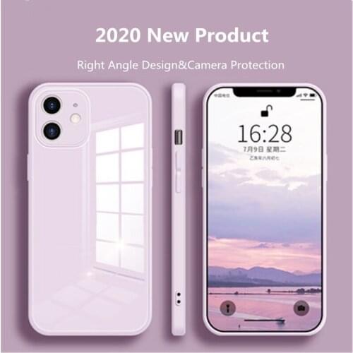 Liquid Glass Case For iPhone 12 11 Pro XS Max X XR 6 6s 7 8 Plus SE2 2020 Scratch-Resistant Colorful Back Cover Protective Case