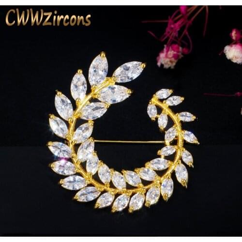 Cwwzircons Gold Brooches For Clothes