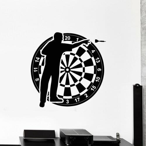 Darts Player Vinyl Wall Decal Bedroom Living Room Home Decor Target Shooting Game Playroom Wall Art Stickers Waterproof A482