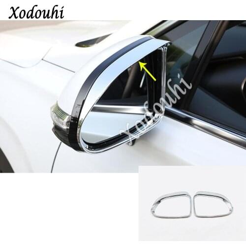 For Hyundai Santa Fe SantaFe 2019 2020 Car Stick Eyebrow Rear Rearview Side Glass Mirror Trim Frame Rain Shield Sun Visor Shade