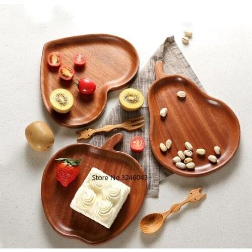 European multi-functional candy ebony fruit bowl Modern living room home creative solid wood fruit dried fruit tray