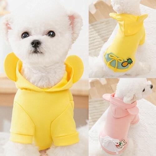 Pet T-shirt Hooded Design Breathable Dog Two-legged Summer Shirt for Casual Pure Cotton Breathable Sweatshirt for Small Animals