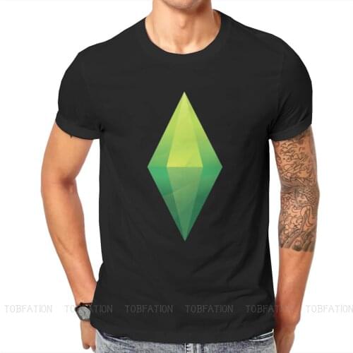 Plumbob Essential Round Collar TShirt The Sims Simcity NPC Simlish Pure Cotton Classic T Shirt Men Tops