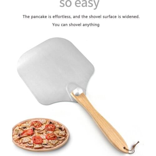 Pizza Transfer Shovel Baking Tools Shovel With Removable Wooden Handle Rotating Spatula Plate Baking Accessories Pizza Shovel K