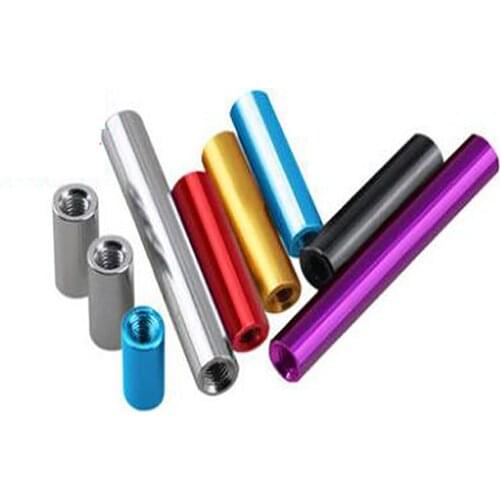 10Pcs Aluminum Alloy M2.5 Round Coupling Nuts Threaded Sleeve Rod Bar Stud Round Connector Nut Long Nuts