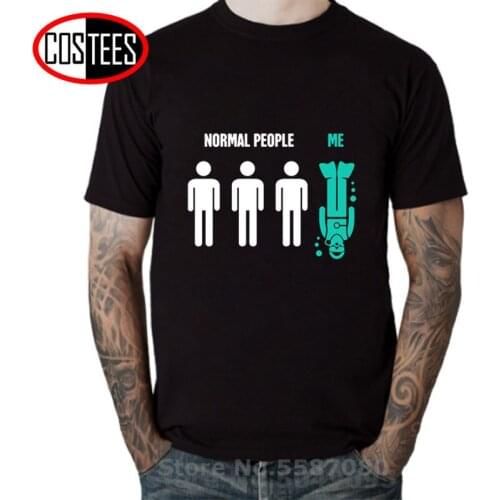 Funny Upside Down Design Normal People Me Scuba Diving T shirt men Scuba Diver t-shirt Diving Swimmer lovers tee shirt camisetas