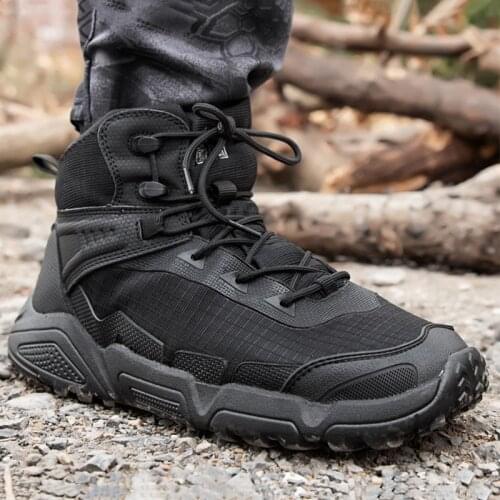 Men Outdoor Ultralight Military Tactical Boots Breathable Non-Slip Wear-resistant Army Boot Climbing Training Hiking Sports Shoe