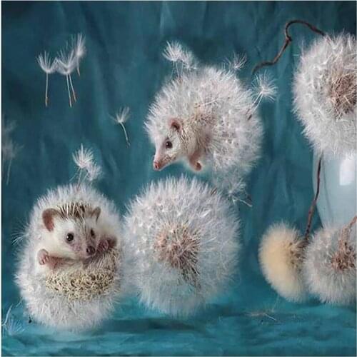 Animal Hedgehog DIY Embroidery Cross Stitch 11CT Kits Craft Needlework Set Printed Canvas Cotton Thread Home Sale