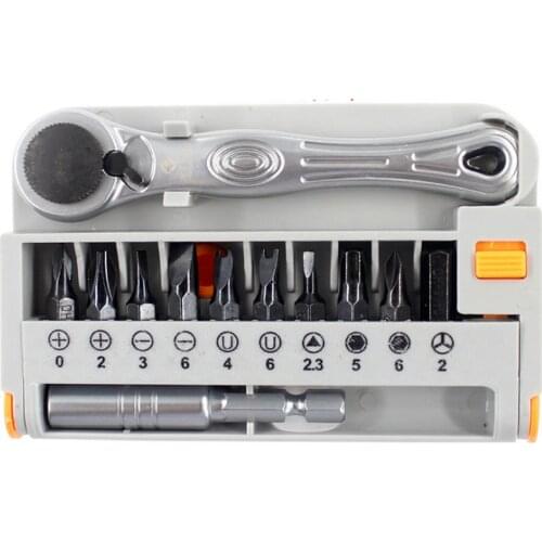 12pcs Ratcheting Screwdriver Combination Kit Chrome Vanadium Alloy Steel Bits Ratchet Wrench Household Car Repair Hand Tools Set
