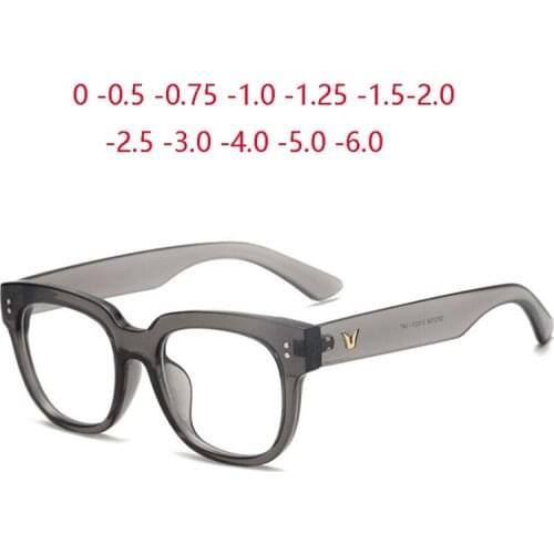 Oversize Square Frame Women Computer Optical Glasses Luxury Anti Blue Light Prescription Eyeglasses Female 0 -0.5 -0.75 To -6.0