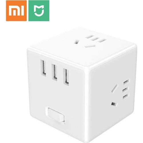 Original Xiaomi Mijia 2 In 1 USB Charger International Power Strip Adapter 6 Ports Socket Converter Plug Outlet Magic-Cube