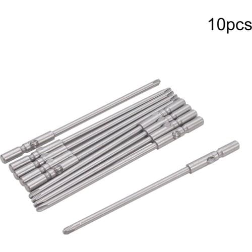 10pcs 120/150mm Length Round Shank Phillips Screwdriver Bits 4PH2 4.5PH1 5PH1 5PH2 6PH1 6PH2 S2 5/6mm Shank Dia Magnetic Bits