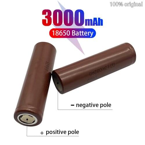 Rechargeable battery, new 100% Hg2 18650 3000mAh, 18650hg2 3,6v / charge 20a, maximum 35A