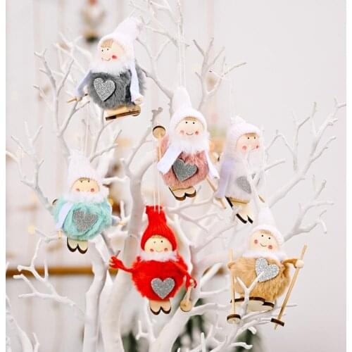 Gift Lovely Xmas Tree Decorative Ornament Mini Christmas Pendant Plush for Window