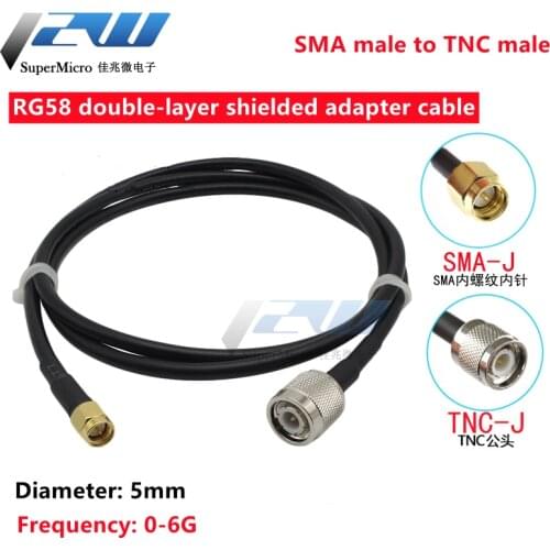 RF cable TNC-J male to SMA-J male cable coaxial cable RG58 low loss feeder GPS extension cable