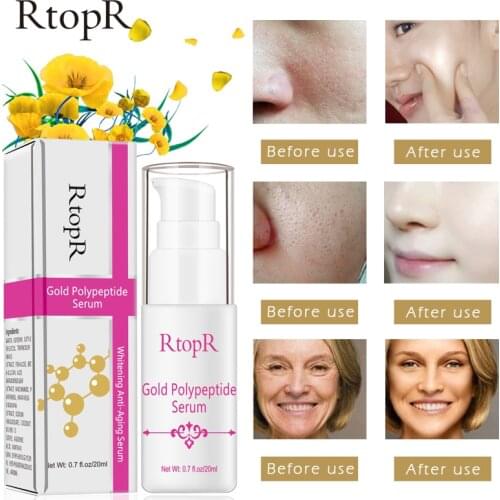 RtopR Gold Polypeptide Serum Repair Skin Anti-aging Hyaluronic Acid Whitening Skin Care Essence Face Care Anti Wrinkle 20ml