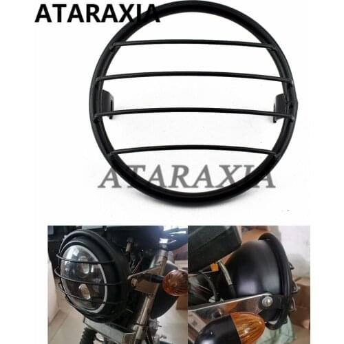 5.75” Retro Motorcycle Headlight Cover Mesh Grill Guard Headlamp Light Protection Cover Headlight Cross Light Net Cover