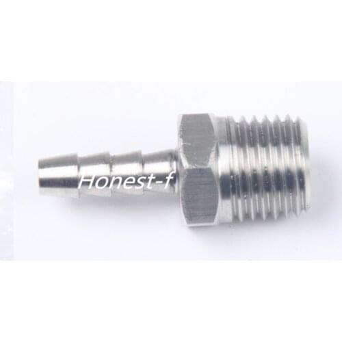 LTWFITTING Bar Production Stainless Steel 316 Barb Fitting Coupler / Connector 3/16" Hose ID x 1/4" Male NPT Air Fuel Water