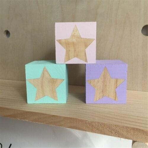 Nordic Star Shape Building Block Wooden Toy Model Creative Baby Kids Room Decor Articles Child Christmas/Birthday Gifts
