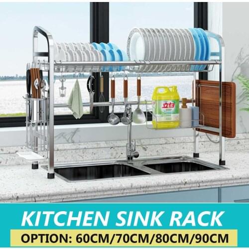 Stainless-Steel-Drainer-Easy-Install-Non-Slip-Dryer-Utensil-Holder-Cutting-Board-Holder Over-Sink-Dish-Drying-Rack-Large-Rack