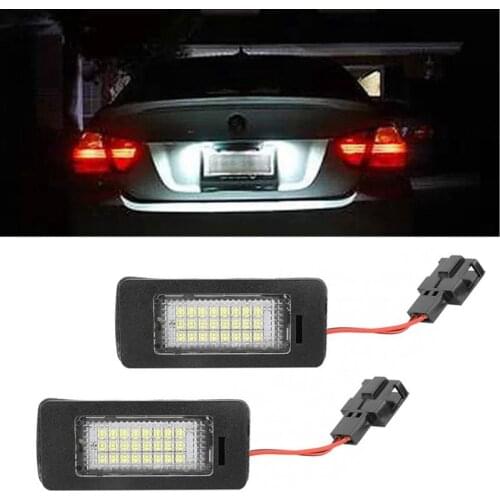 Pair 24 LED Car Number License Plate Lights Lamps 12V SMD 3528 White For Audi A4 B8 A5 Q5 S5 TT A1 S4 A6 A7 2008-2013