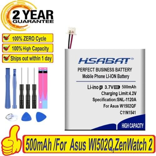 Top Brand 100% New 500mAh 0B200-01760100,C11N1541 1ICP4/26/25 Battery for Asus W1502QF,ZenWatch 2 Batteries + free tools