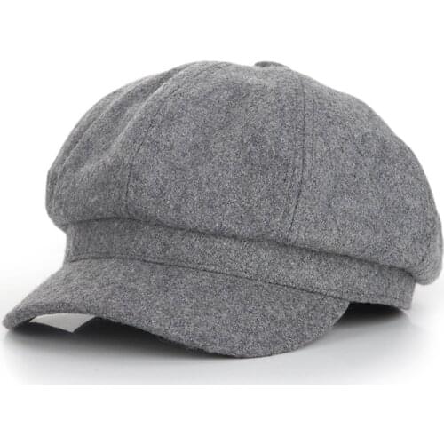 Vintage Fashion Wool Womens Octagonal Visors Cap Laday girl Newsboy Virsor hat Cap Painter Beret Hat 25