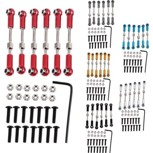 For WLtoys 144001 1/14 RC Car Spare Parts Replacement Accessory Metal Servo Pull Rod Steering Tie Rod Set
