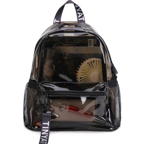 Clear PVC Women Backpack Transparent Fashion Solid Backpack Travel School Backpack Bag for Teenage Girls Mochila Children