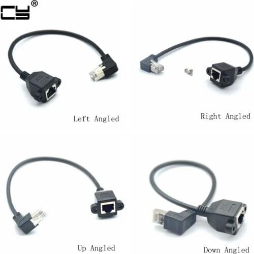 1FT 30cm UP Down Right Left Angled 90 Degree 8P8C FTP STP UTP Cat5 RJ45 with screw Lan Ethernet Network Extension Cable 1ft 60cm