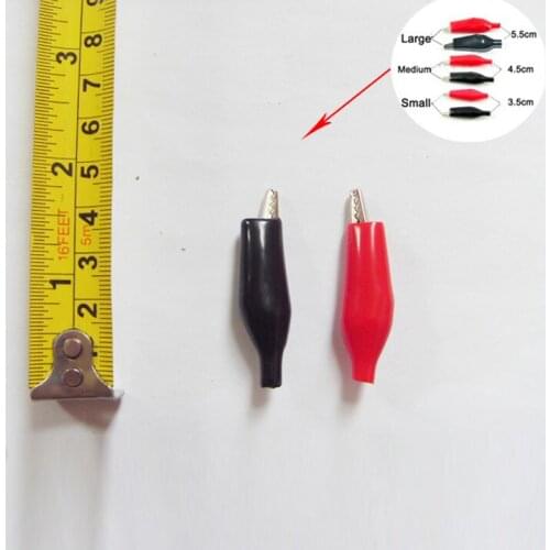 100pcs Alligator Clip Medium Size 45mm/4.5cm Crocodile Test Clip Red and Black