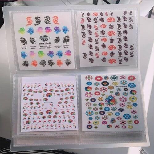 20 Pages Nail Sticker Decal Collecting Albums Storage Holder Nail Art Display Showing Book Albums Storage Holder 80slots