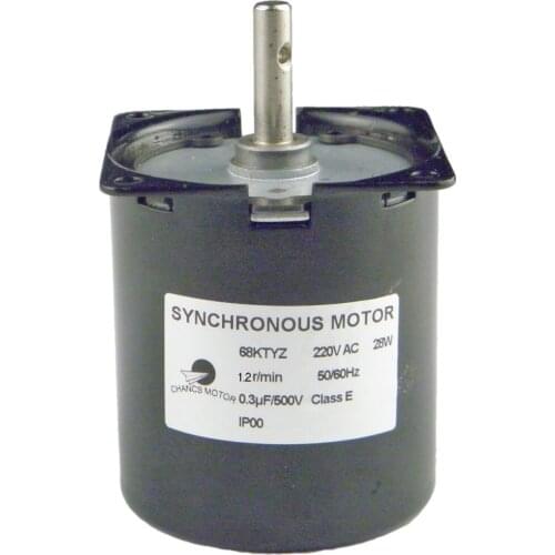 220V AC 28W 68KTYZ Synchronism Motor 1.2RPM 2.5RPM 5RPM 10RPM 15RPM 20RPM Mini Gearbox Electric Motor for Sale