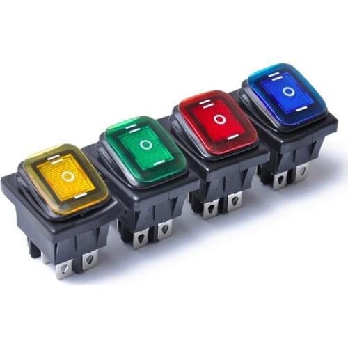 4pcs/Set Car Boat Rocker Switch ON-OFF 6 Pins Electrical equipment With Light Power Switch 16A 250VAC/ 30A 125VAC