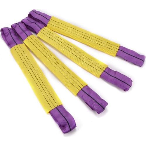 4pcs Recovery Alloy Durable Nylon Wheel Securing Link Straps Trailer Transporter Yellow/Purple Car Accessories