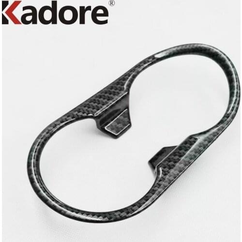Car Interior Accessories For MG Zs SUV 2017 2018 Carbon Fiber Front Water Cup Holder Cover Trim Decoration Frame Stickers