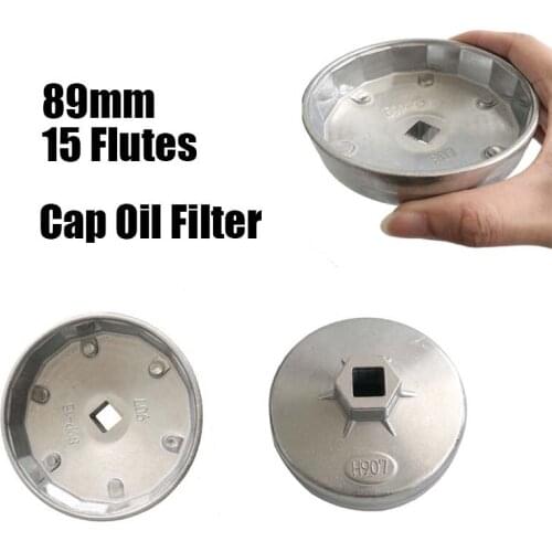 Aluminum 1/2 Square Drive 89mm 15 Flutes End Cap Oil Filter Wrench Auto Socket Remover Tool 907 For ISUZU Honda Mitsubishi CIVIC