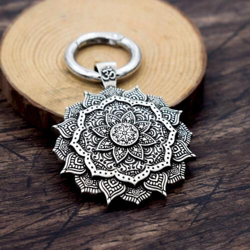 Mandala keychain Spiritual Tibet Mandala Om Yoga jewelry